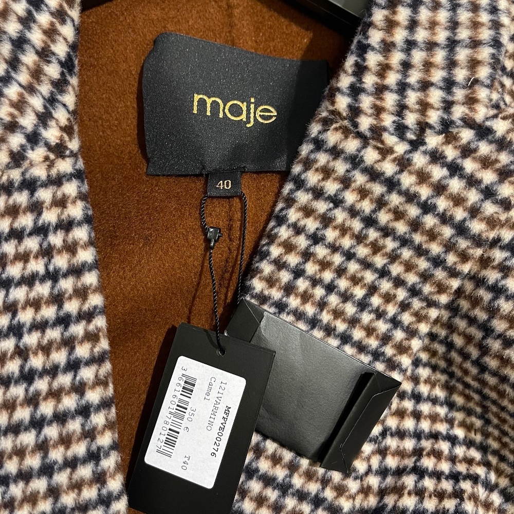 MAJE DOUBLE-SIDED CHECKERED FITTED JACKET - Picture 11 of 13